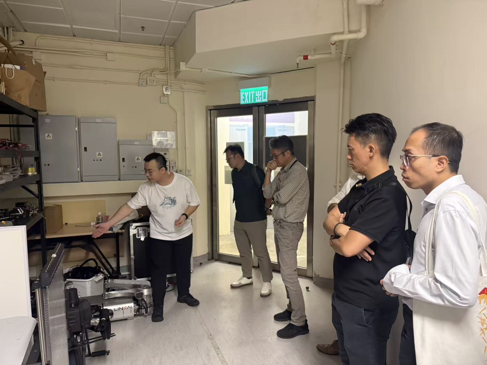 TASLAB team introducing autonomous robotic platforms to the visitors