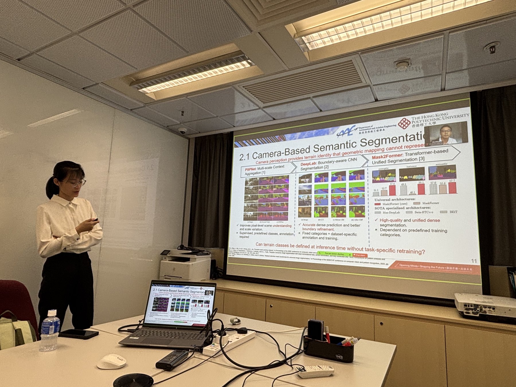 CHENG Yuling presenting camera-based semantic segmentation during her MPhil oral defense