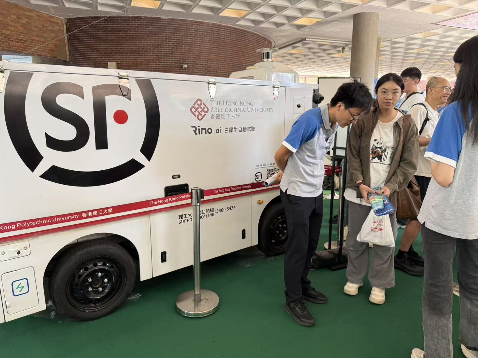 Autonomous delivery vehicle exhibited at PolyU Info Day