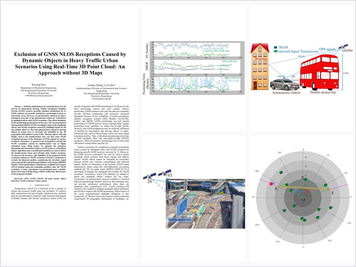 Exclusion of GNSS NLOS receptions caused by dynamic objects in heavy traffic urban scenarios using real-time 3D point cloud: An approach without 3D maps