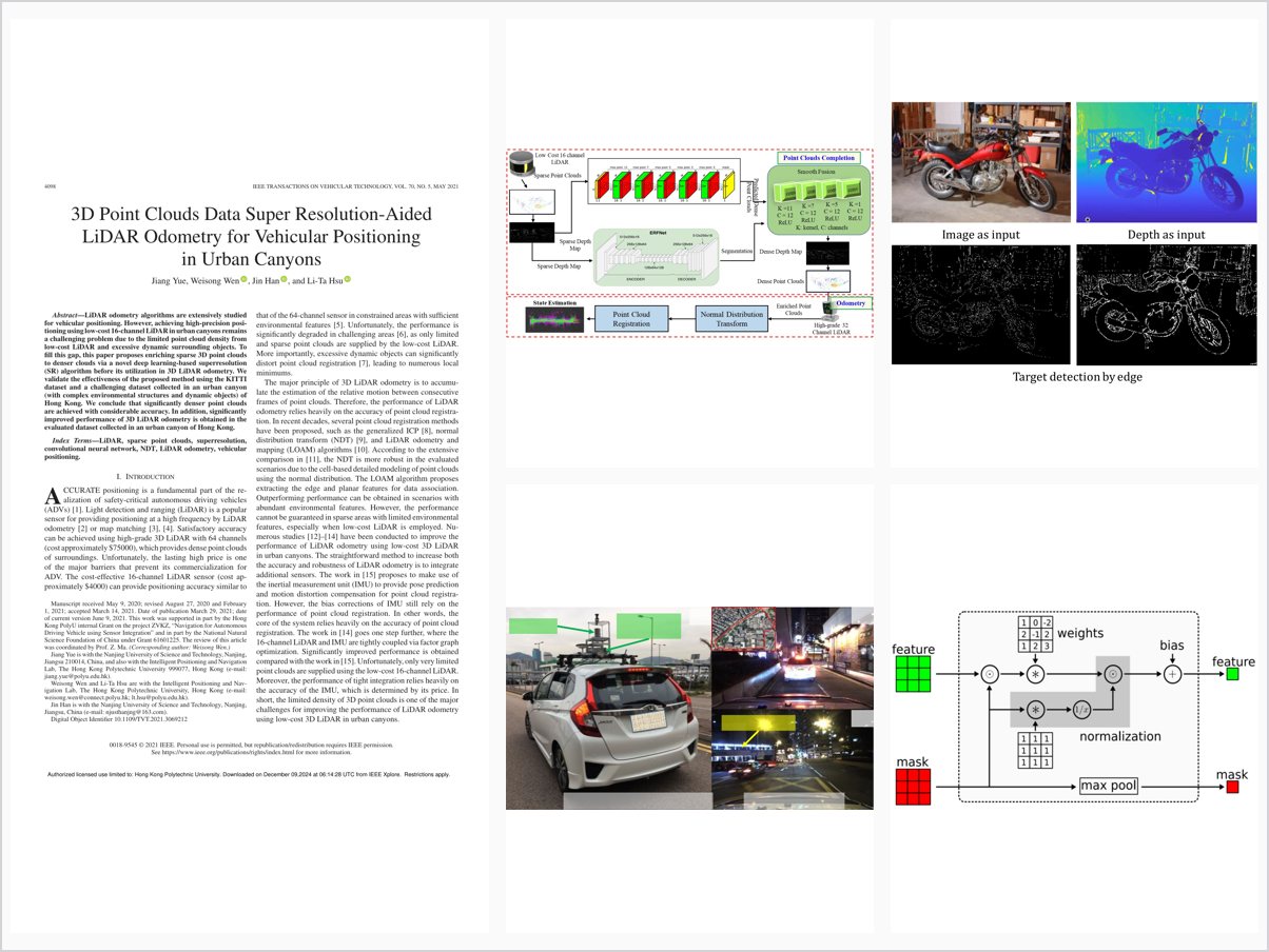 3D Point Clouds Data Super Resolution-Aided LiDAR Odometry for Vehicular Positioning in Urban Canyons