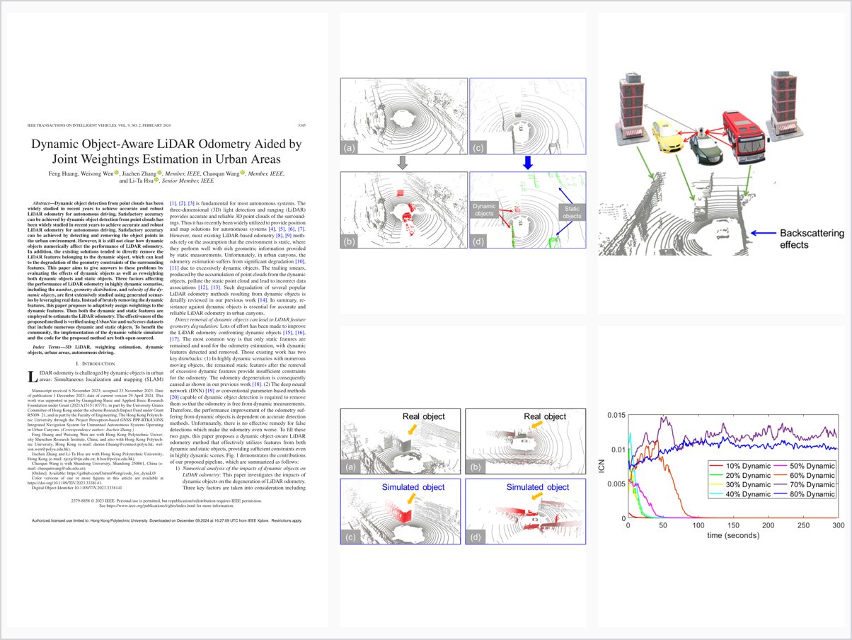 Dynamic Object-Aware LiDAR Odometry Aided by Joint Weightings Estimation in Urban Areas