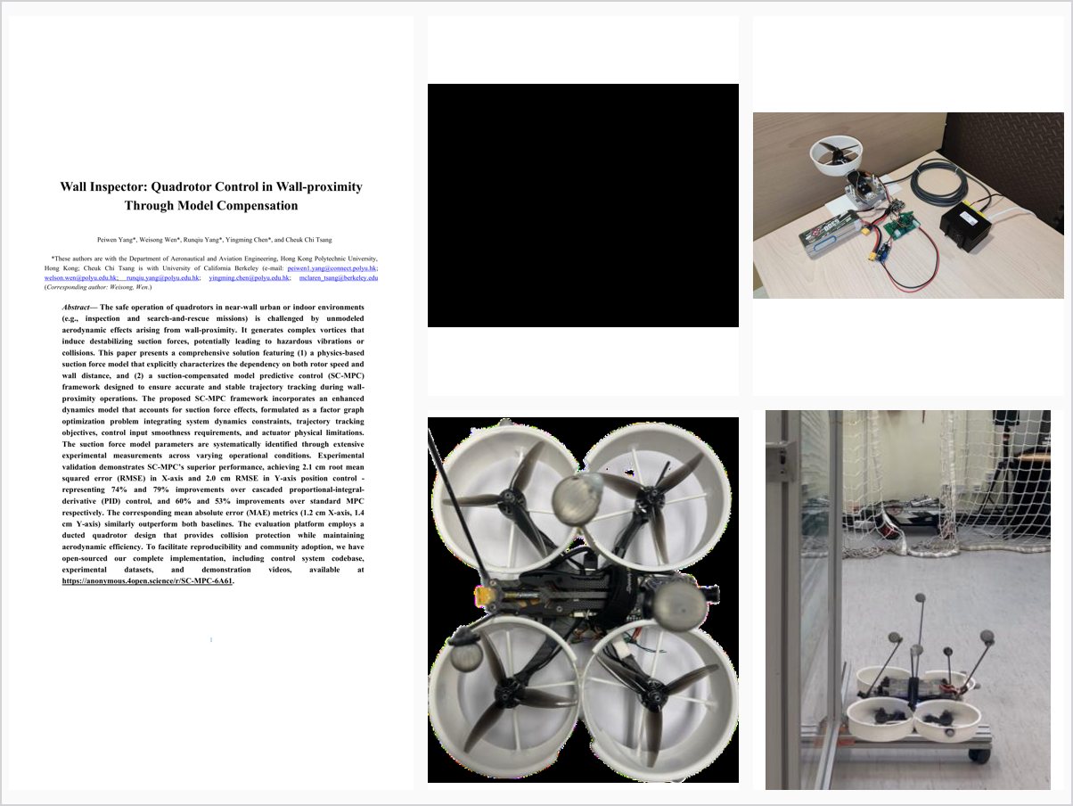 Wall Inspector: Quadrotor Control in Wall-proximity Through Model Compensation