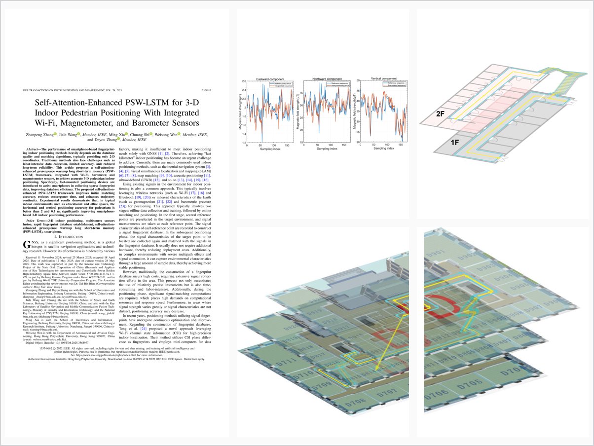 Self-Attention-Enhanced PSW-LSTM for 3-D Indoor Pedestrian Positioning With Integrated Wi-Fi, Magnetometer, and Barometer Sensors