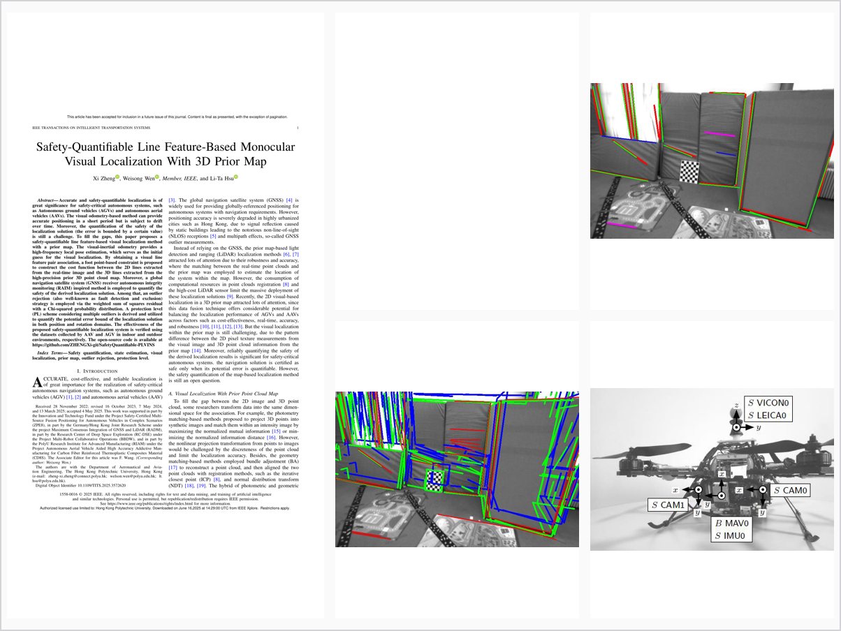 Safety-Quantifiable Line Feature-Based Monocular Visual Localization With 3D Prior Map