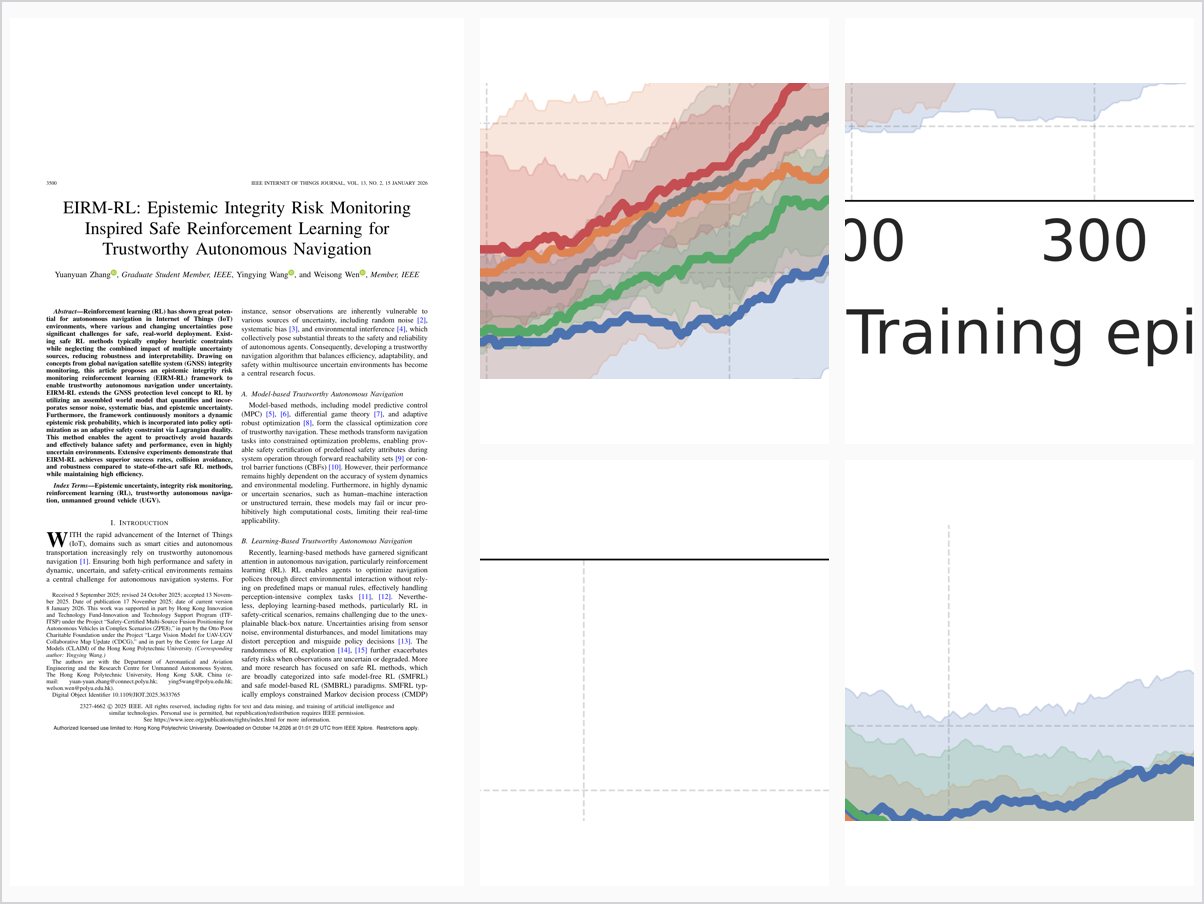 EIRM-RL: Epistemic Integrity Risk Monitoring Inspired Safe Reinforcement Learning for Trustworthy Autonomous Navigation